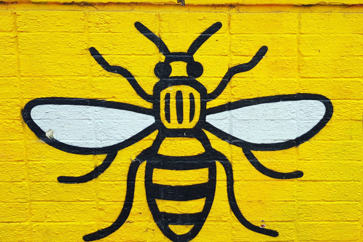 Worker Bee mural in Manchester