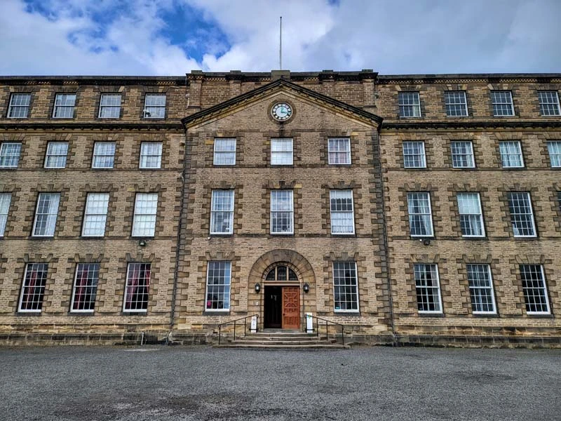 Exterior shot of Ushaw historic house entrance. 