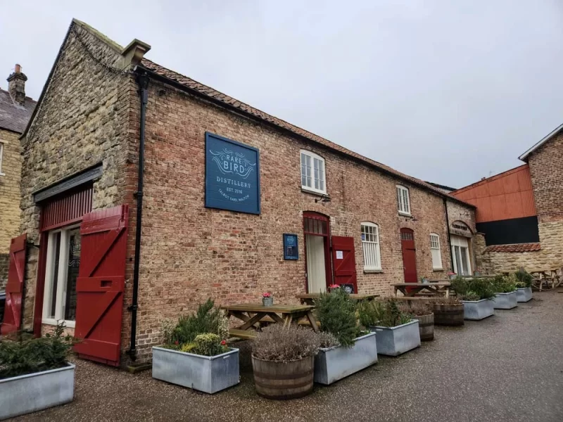 Exterior of Rare Bird Distillery in Talbot Yard Food Court in Malton