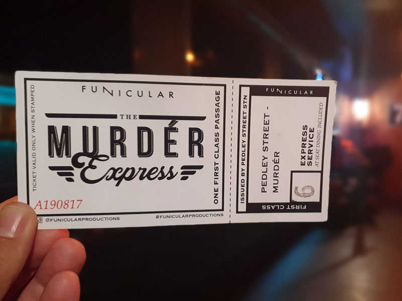 The Murder Express ticket to board in London